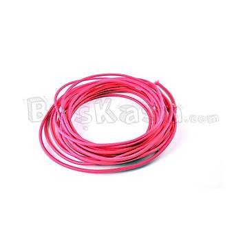 Pembe (Koyu) - Tekstil rgl Yuvarlak Dekoratif Renkli Kuma Kablo