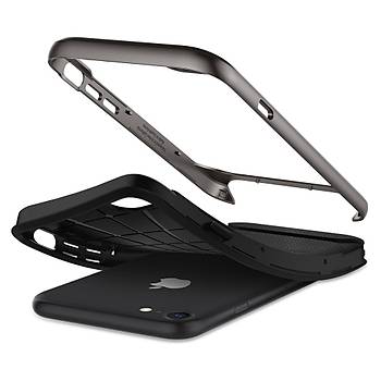 Spigen iPhone 7 / 8 Neo Hybrid Herringbone Serisi Klf Gun Metal