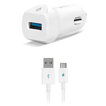 Ttec SpeedCharger QC 3.0 Type-C Kablolu Hzl Ara arj Cihaz