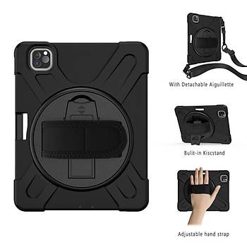 KinGcase Pad 11Pro 2020 Tam Koruml Defender Tablet Klf Siyah