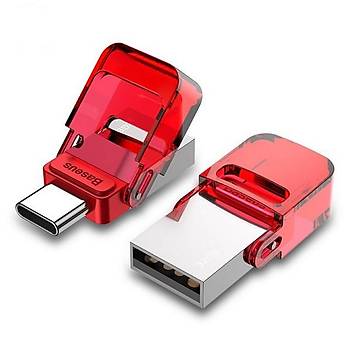 Baseus Red-Hat Serisi Type-C USB 32GB Flash Disk Bellek Kýrmýzý