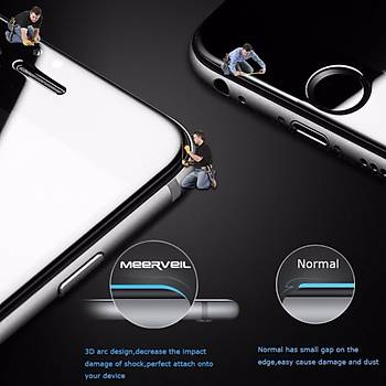 Lito 3D Full Cover iPhone 8 Cam Ekran Koruyucu Arka / Siyah