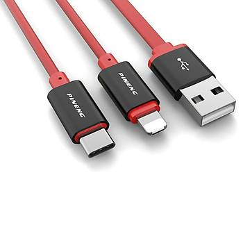 Pineng ift Ynl Lightning & Micro Usb & Type-C 1.1 Mt Kablo
