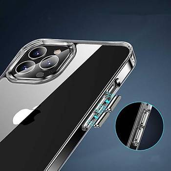Kingcase İphone 13 Pro Sararmayan Yan silikon Arka Sert Plastik Şeffaf Kılıf
