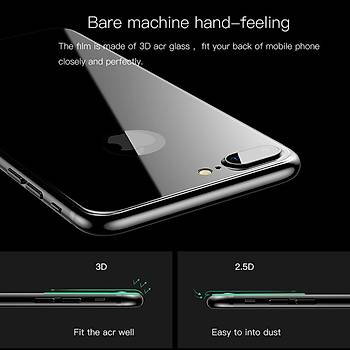 Lito 3D Full Cover iPhone 8 Cam Ekran Koruyucu Arka / Beyaz