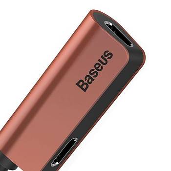 Baseus L37 3in1 iPhone Lightning Þarj Ve Ses Kablosu Blush Gold