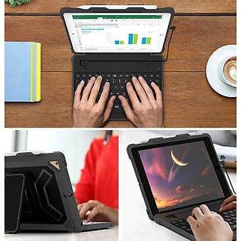 Wiwu MFI Lisansl iPad Standl Klavyeli Klf Siyah