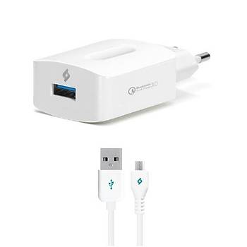Ttec SpeedCharger QC 3.0 Micro USB Kablolu Hzl Seyahat arj