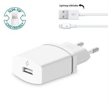 Ttec Compact Lightning Kablolu 1A Seyahat arj Cihaz Beyaz