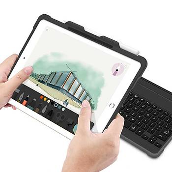 Wiwu MFI Lisansl iPad Standl Klavyeli Klf Siyah