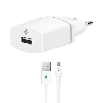 Ttec Compact Micro USB Kablolu 1A Seyahat arj Cihaz Beyaz