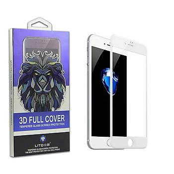Lito 3D Full Cover iPhone 7/8 Plus Cam Ekran Koruyucu Ön / Siyah