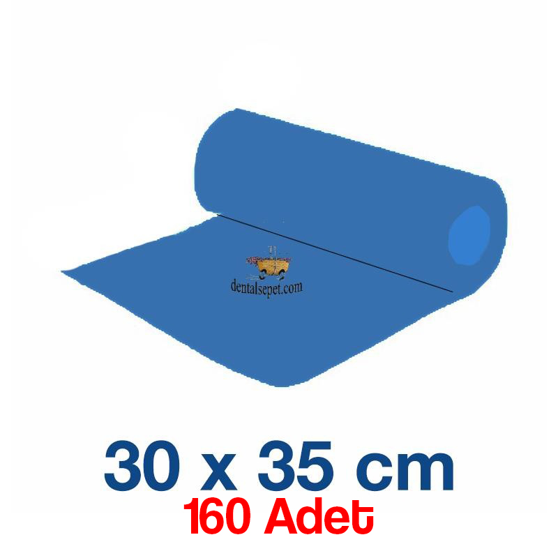 MKS Rulo Tabla Örtüsü Mavi - 30 x 35 cm - 160 Adet - Sıvı Geçirmez - İnce