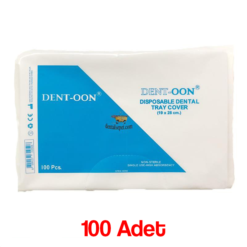 DENT OON Beyaz Tabla Örtüsü - 19 x 28 cm - 2 Katlı 100 Adet