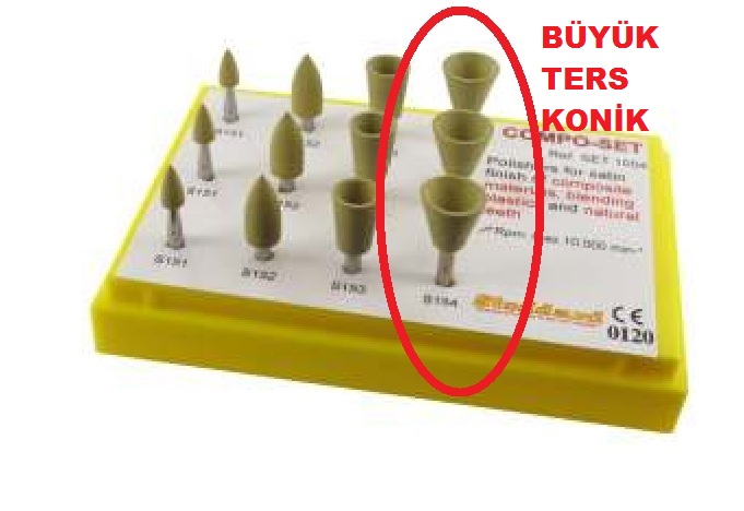 STODDARD Ingıltere / 1. Kalite Kompozit Parlatma Lastiği Özel - Ters Konik ( Lateks İçermez )
