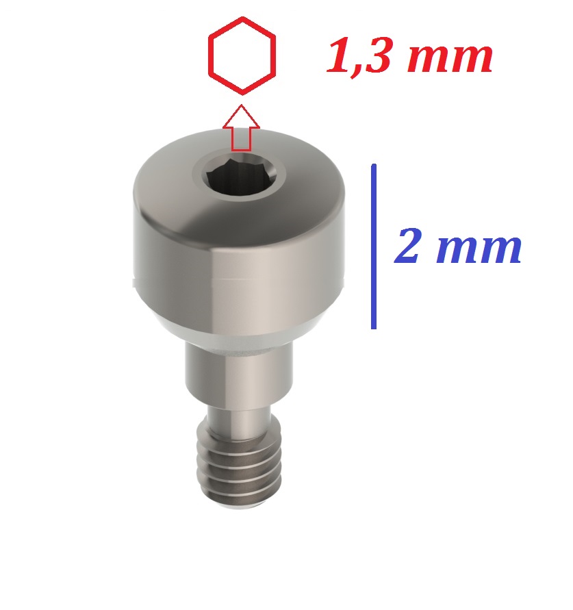 İmplant İyileşme Başlığı / Gingival Former - Diş Eti Yüksekliği: 2 Mm - 1,3 Mm Hex Anahtara Uygun