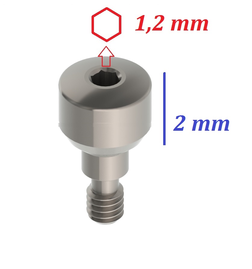 İmplant İyileşme Başlığı / Gingival Former - Diş Eti Yüksekliği: 2 Mm - 1,2 Mm Hex Anahtara Uygun