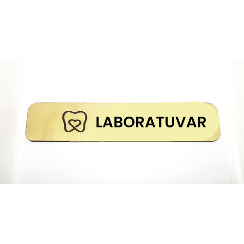 - Laboratuvar - Hazır Yazı 4,5 cm x 20 cm