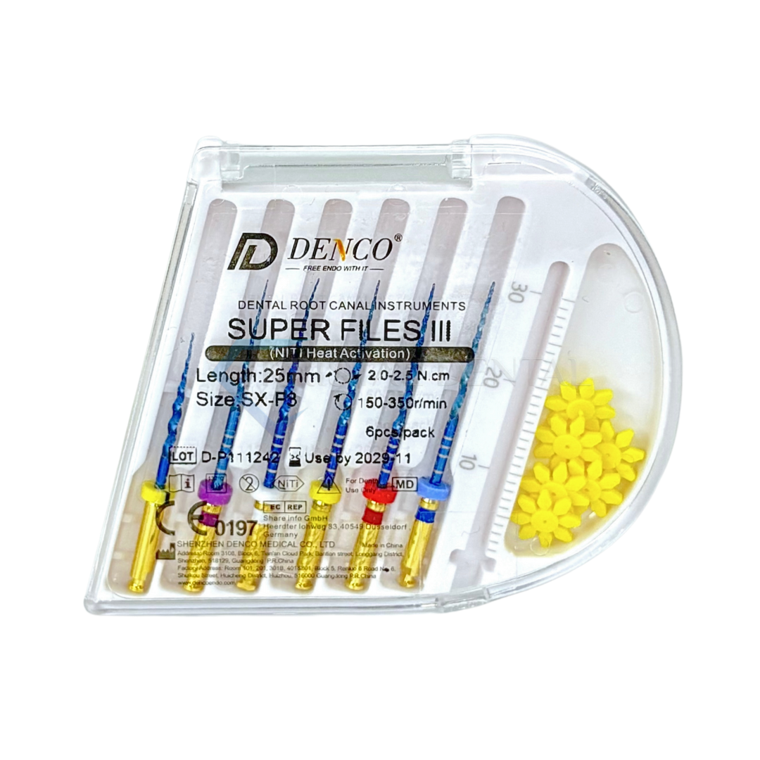 BİTMEDEN YAKALA !!! DENCO Endomotor Eğesi Blue F Serisi Super Files III 6Ad/Paket 31 mm Asorti