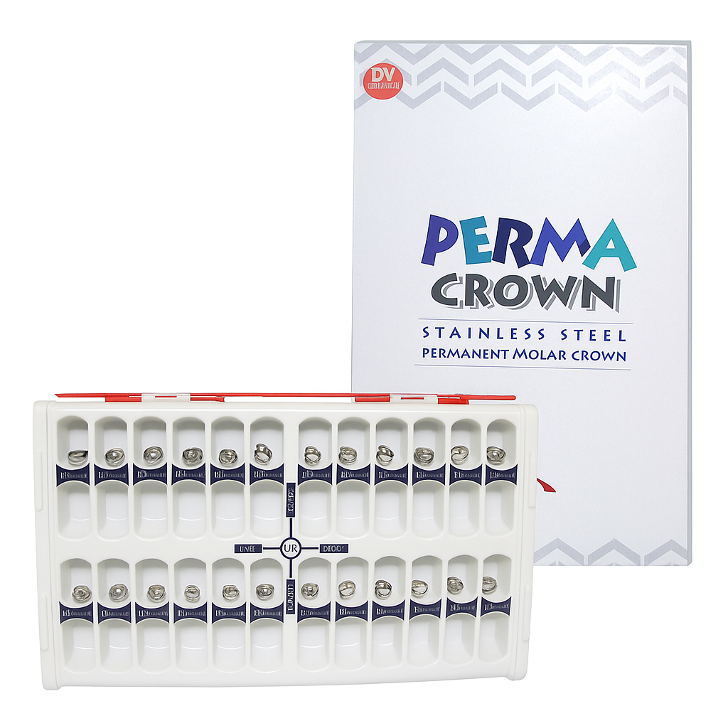 SHINHUNG Perma Crown Paslanmaz Çelik Kron Molar Daimi Diş Seti