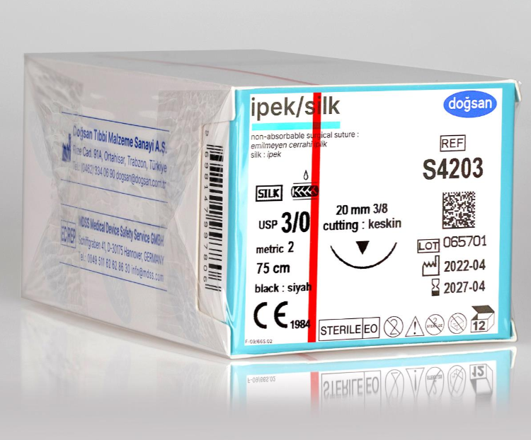 DOĞSAN Cerrahi İpek İplik 3/0 20 mm Ters Keskin