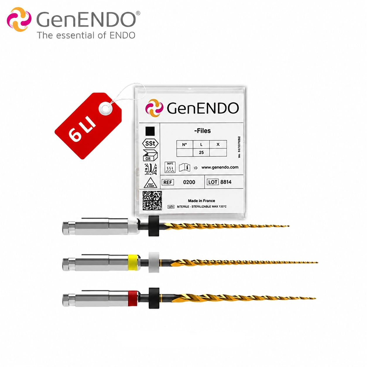 GENENDO Revo S Döner Kanal Eğesi 6 lı | Micro Mega