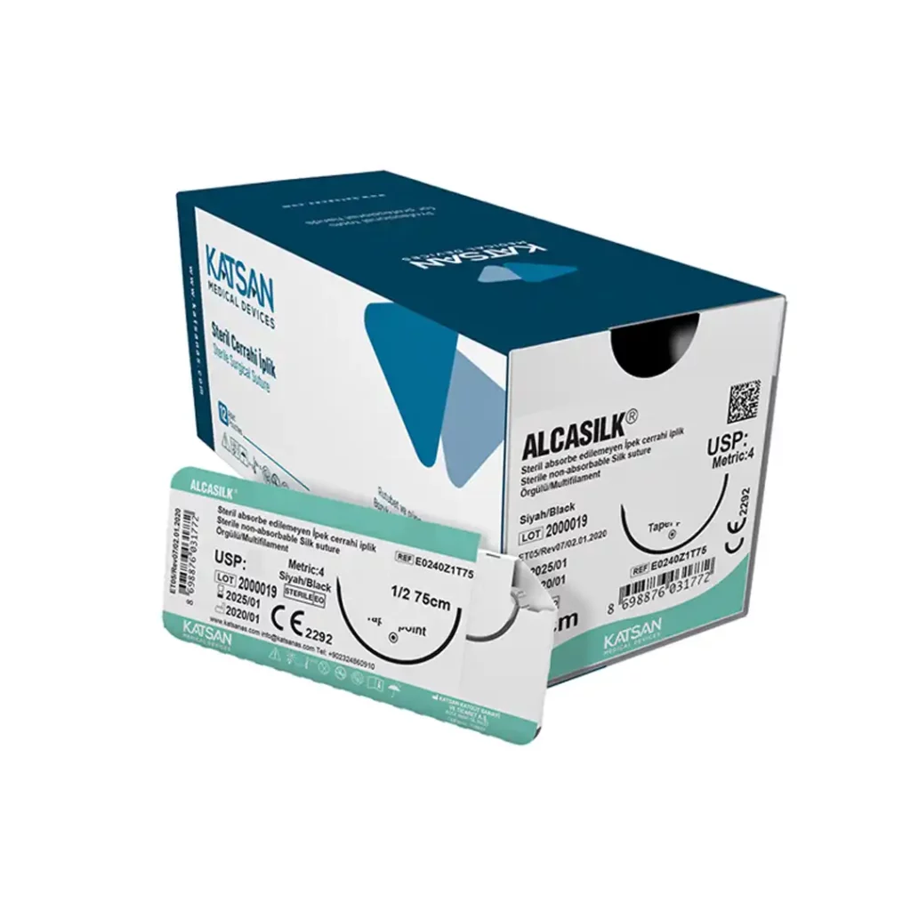 KATSAN Alcasilk - 3/0 - 18mm - 3/8 Keskin Ipek Dikis Ipligi ( Turk Mali )