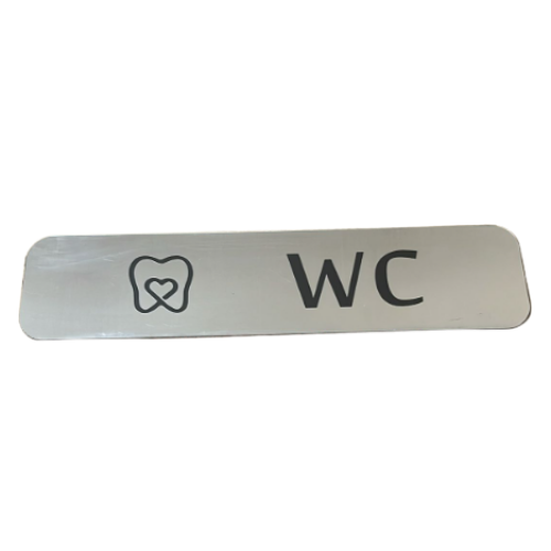 -  WC - Hazır Yazı 4,5 cm x 20 cm - Metal