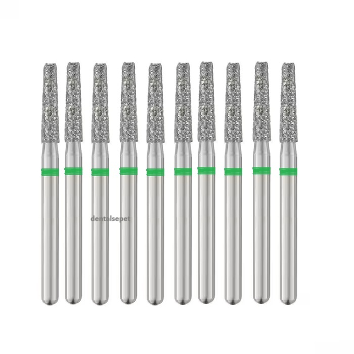 SWS Dental Avrupa -  Yeşil Kuşak Daralan Fisür Uçlu Elmas Aeratör Frezi - 846-16C - 10 Adet
