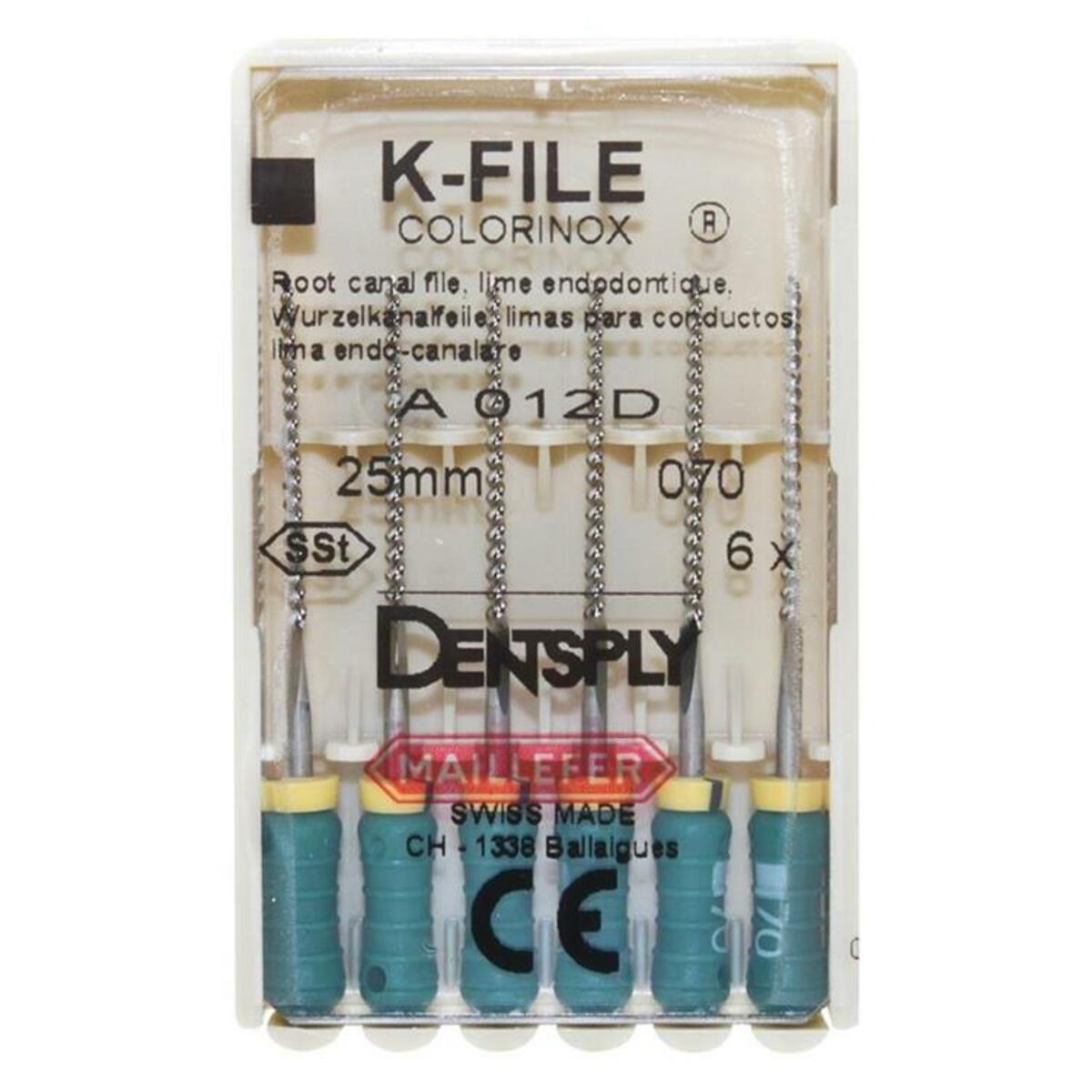 DENTSPLY MAILFELLER  - Colorinox H Tipi Eğeler - (25mm - No:70 Yeşil) - BKU