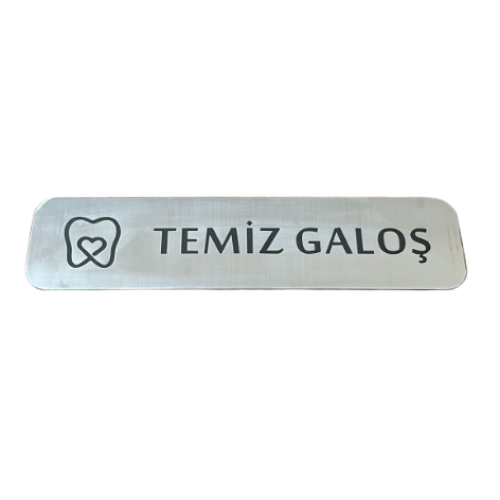 - Temiz Galoş  - Hazır Yazı 4,5 cm x 20 cm