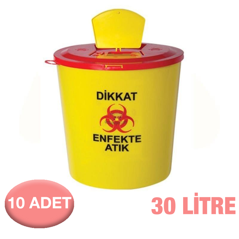 30 Litrelik Tıbbi Atık Kovası / 10 Adet