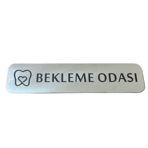 - Bekleme Odası - Hazır Yazı 4,5 cm x 20 cm - Metal
