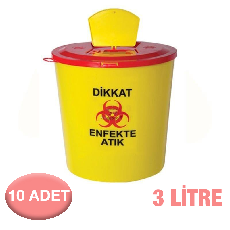 3 Litrelik Tıbbi Atık Kovası / 10 Adet
