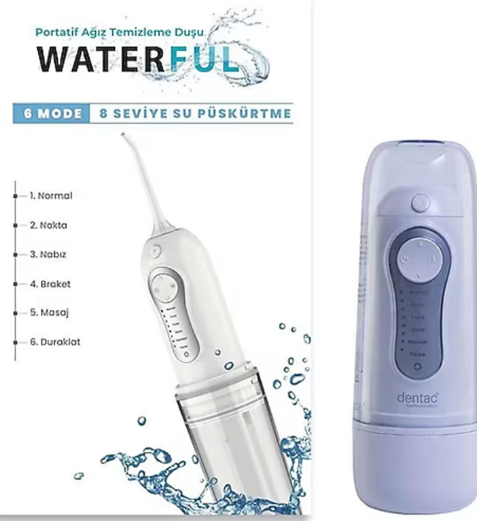 Dentac Waterful Portatif Şarj Edilebilir Ağız Temizleme Duşu