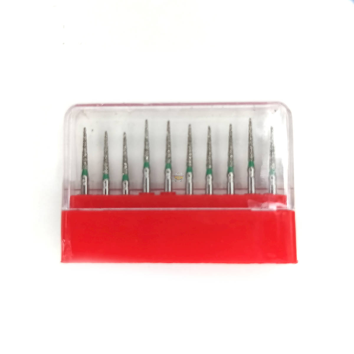 BİTMEDEN YAKALA !!! SWS Dental Avrupa -  Aeratör İçin Yeşil Kuşaklı Alev Uçlu Elmas Frezi, - 858-14C - 10 Adet