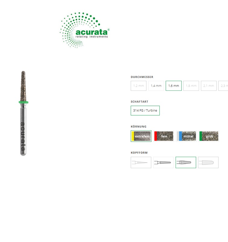 ACURATA Aeratör İçin Sarı Kuşak Konik Alev Uç Frez  - 806 314 198 504 016