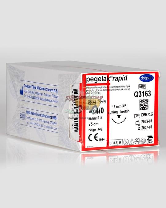 DOGSAN Pegelak Rapid 4/0 16 3/8 Asagi Keskin 75cm PGLA Emilebilir Sutur 12 Ad./Pkt