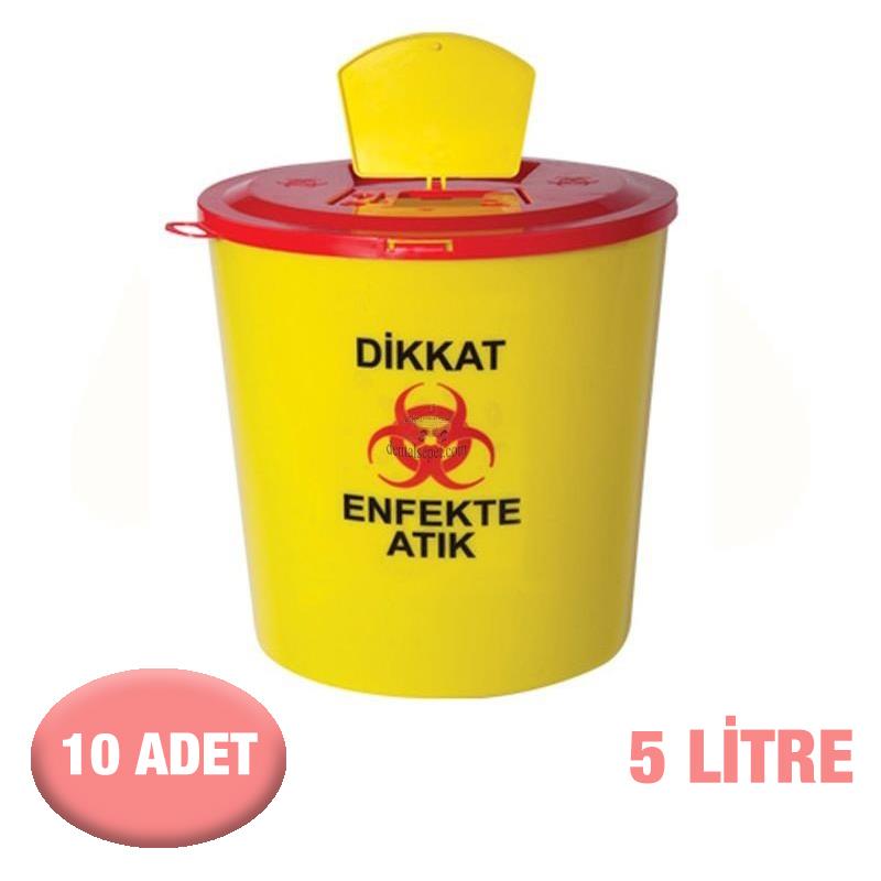 5 Litrelik Tıbbi Atık Kovası / 10 Adet