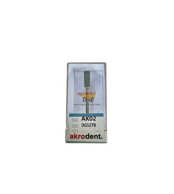 AKRODENT  Zirkon Tesviye için Yeşil Taş (İnce Silindirik Tip) AK02