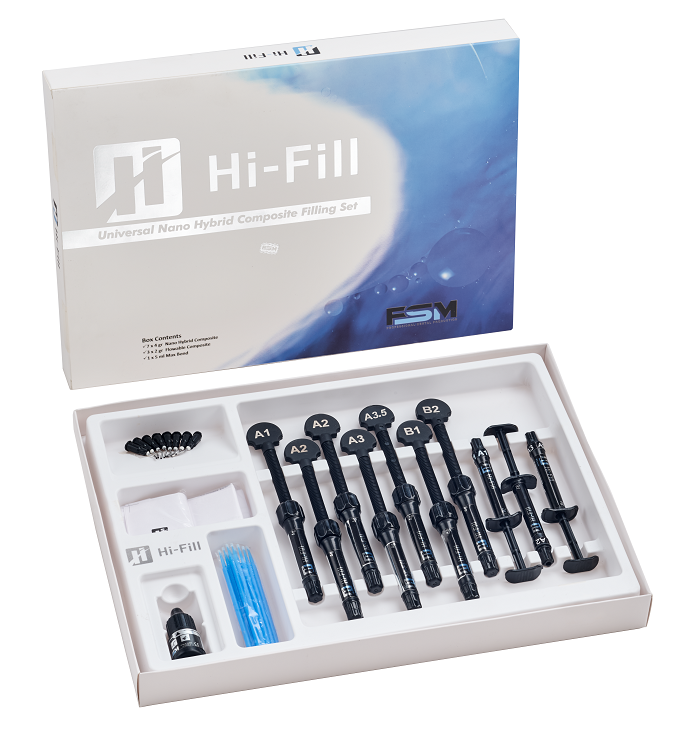 Hi-Fill Universal Nano Hibrit Kompozit Diş Dolgusu Set (7+3+1)