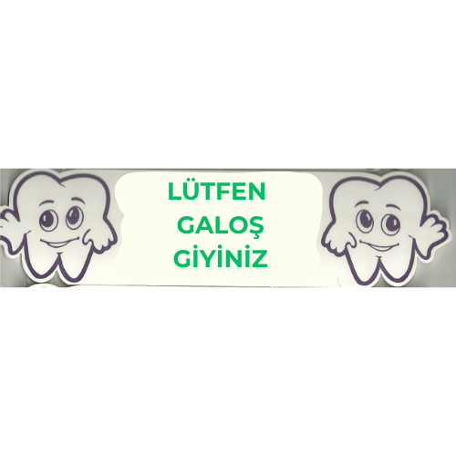 Lütfen Galoş Giyiniz - Kapılar için Hazır Yazı - Kendinden Yapışkanlı