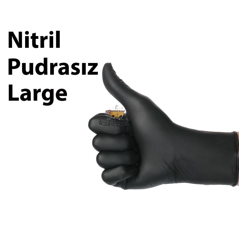 Nitril Pudrasız Siyah Eldiven Large