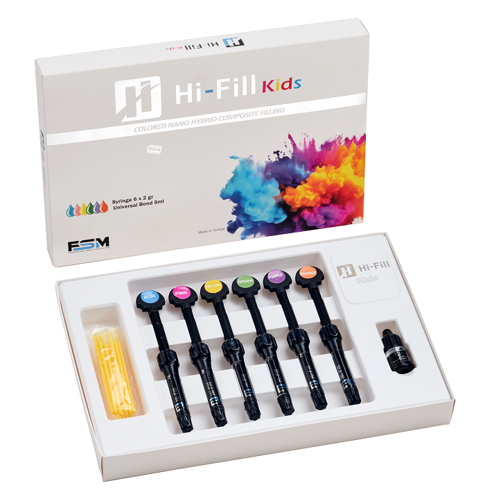 Hi-Fill Nano Hibrit Kids Renkli Nanohibrit Kompozit Set (6+1)
