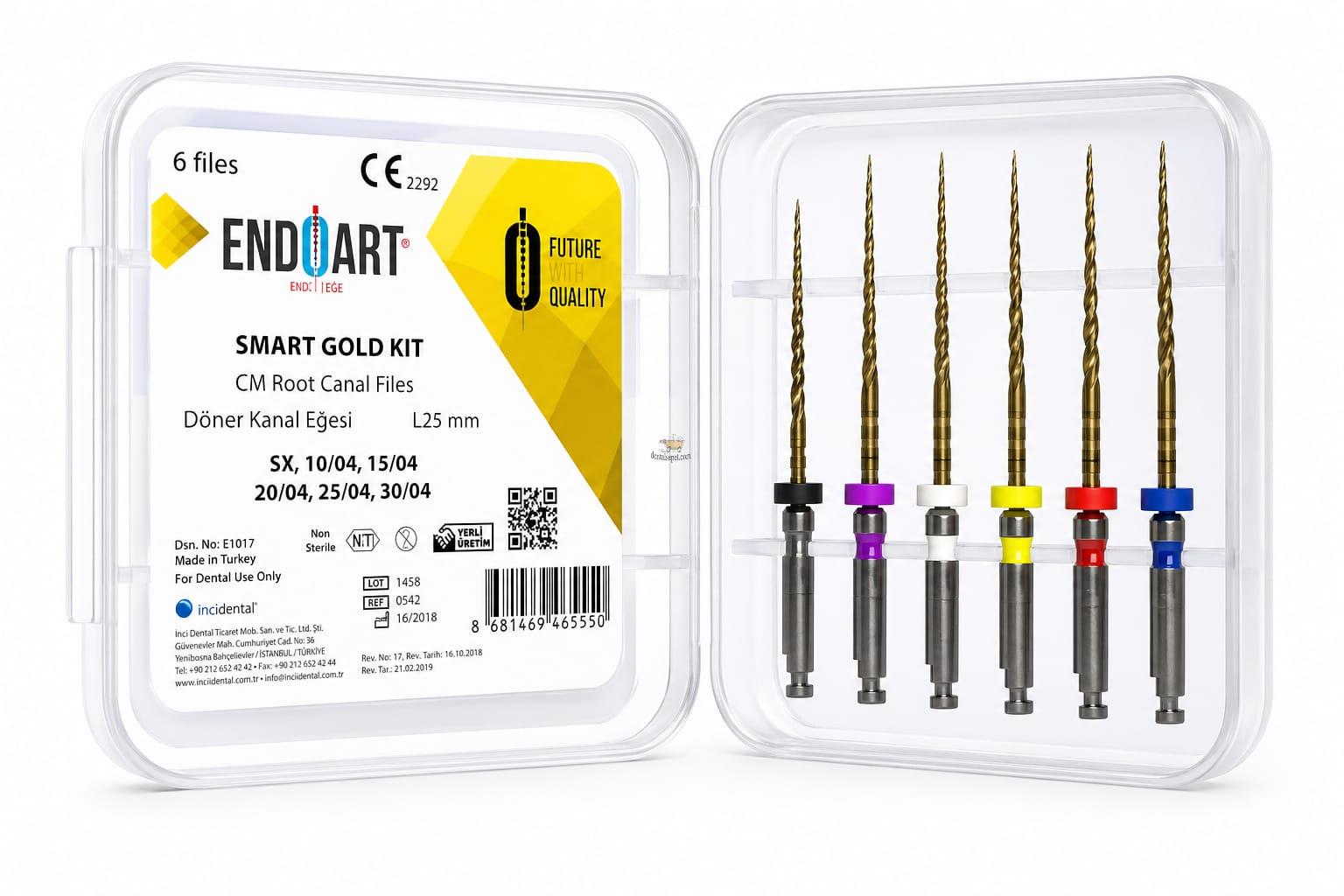 ENDOART Touch Gold - Karma Paket- Asorti Kanal Eğesi 6 Lı (25 mm) SX-10/04-15/04-20/04-25/04-30/04