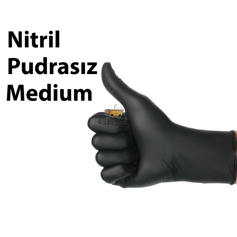 Nitril Pudrasız Siyah Eldiven Medium