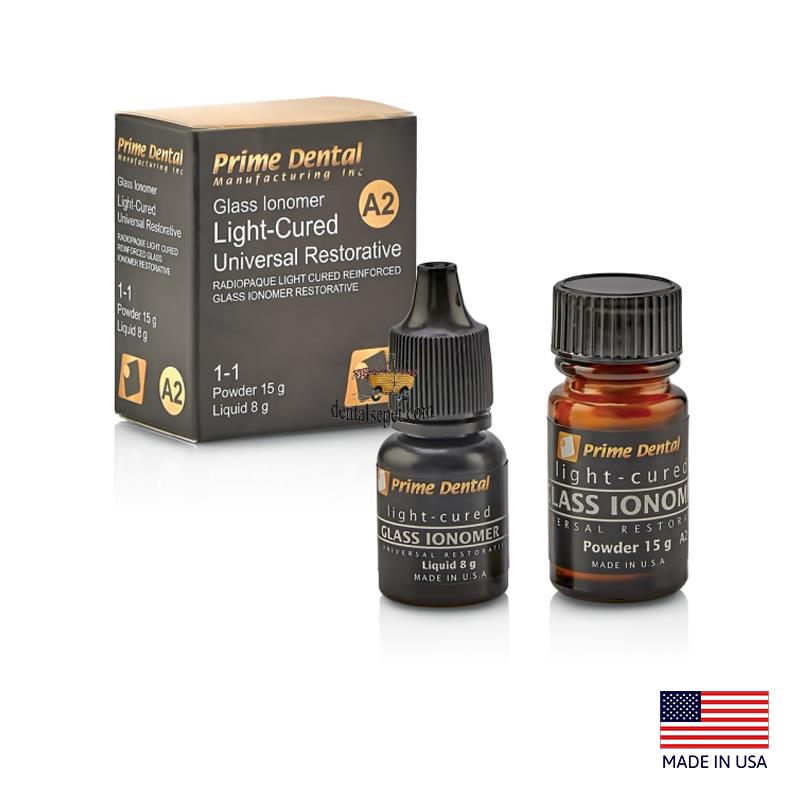 PRIME DENTAL USA Glass Light-Cured Ionomer - Işıkla Sertleşen Cam İyonomer Universal Restoratif