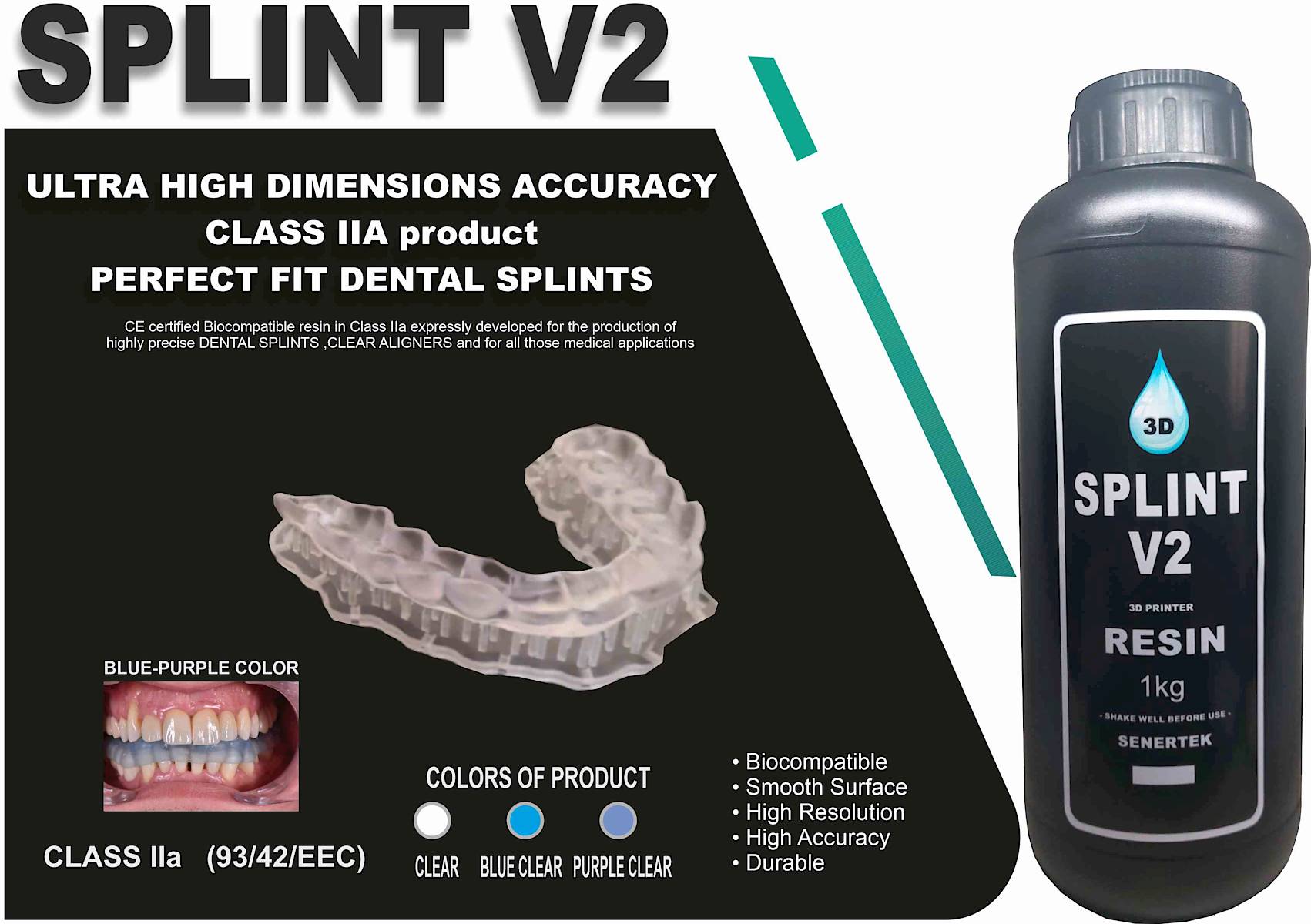 ŞENERTEK SPLINT V2 /  3 Boyutlu Yazıcılar İçin Reçine (BOYUT / RENK SEÇİNİZ)
