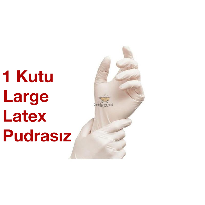 Latex/Lateks Pudrasız Eldiven Large - Antialerjik (100 lük Paket)