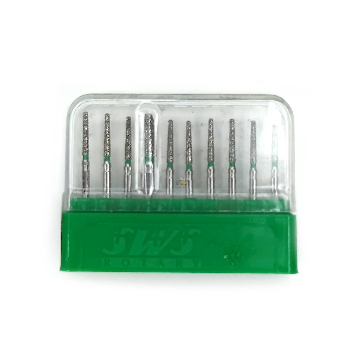 SWS Dental Avrupa - Aerator İçin Yeşil Kuşaklı Küt Bitimli Konik Elmas Frez - 847-14C - 10 Adet